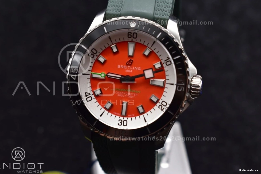 BLSF Rubber Strap 1164 Green SuperOcean Automatic Edition Orange A Dial 42 on 1:1 SS Best FashionForward 0131